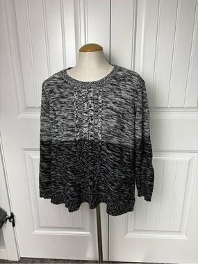 Karen Scott Women’s Gray Ombre Cable Knit Sweater